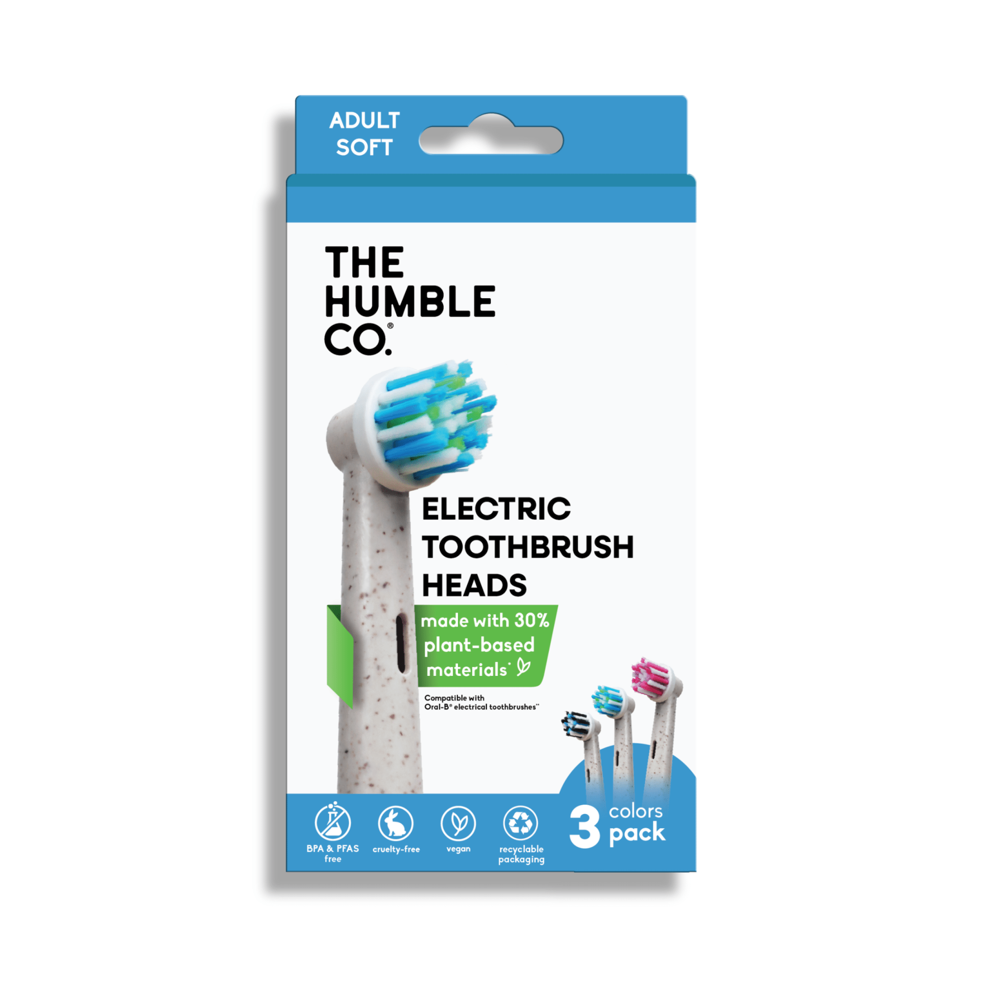 Spin Brush Plant Based Replacement Head 3-pack – The Humble Co.