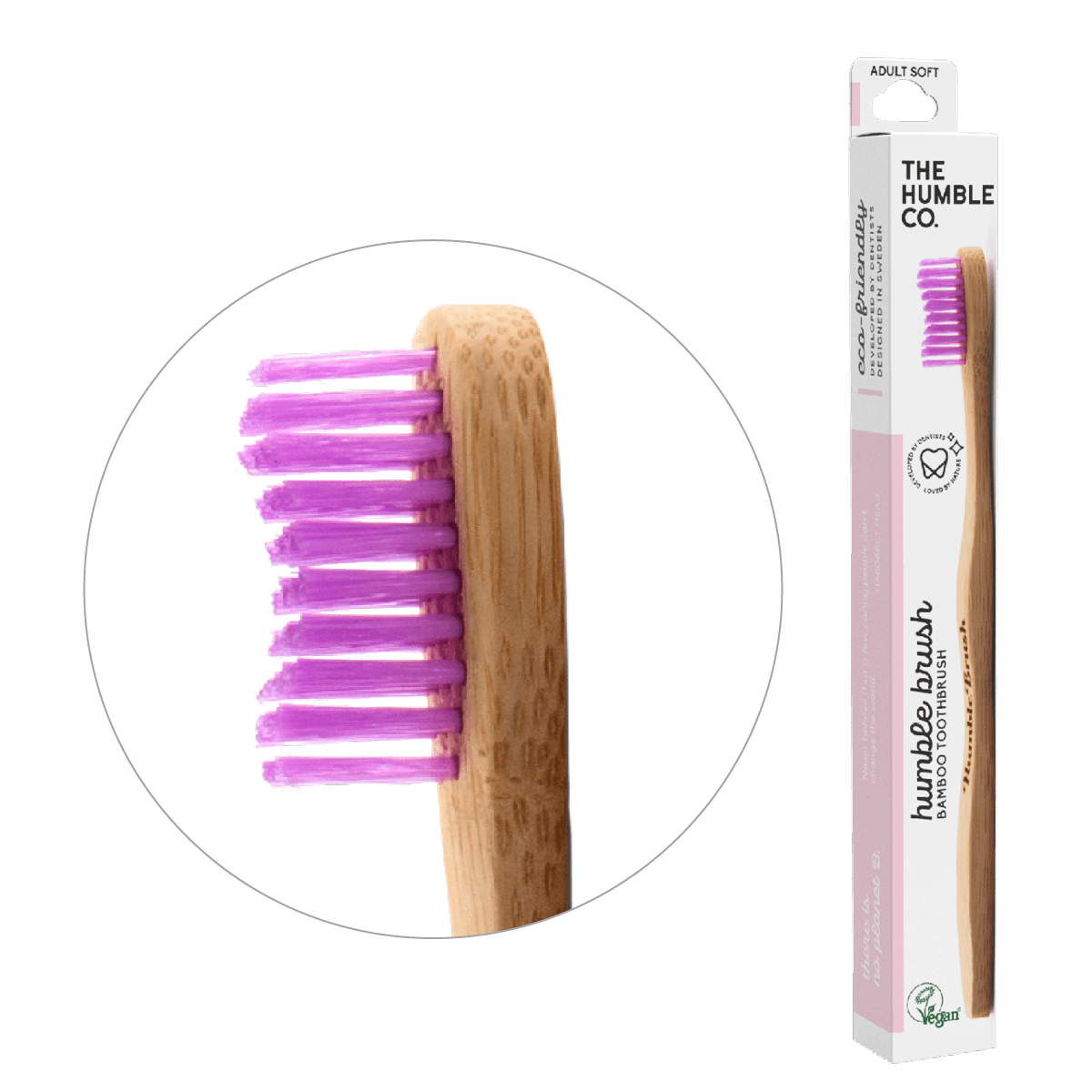 Humble Brush Adult - purple, medium bristles - humble-usa