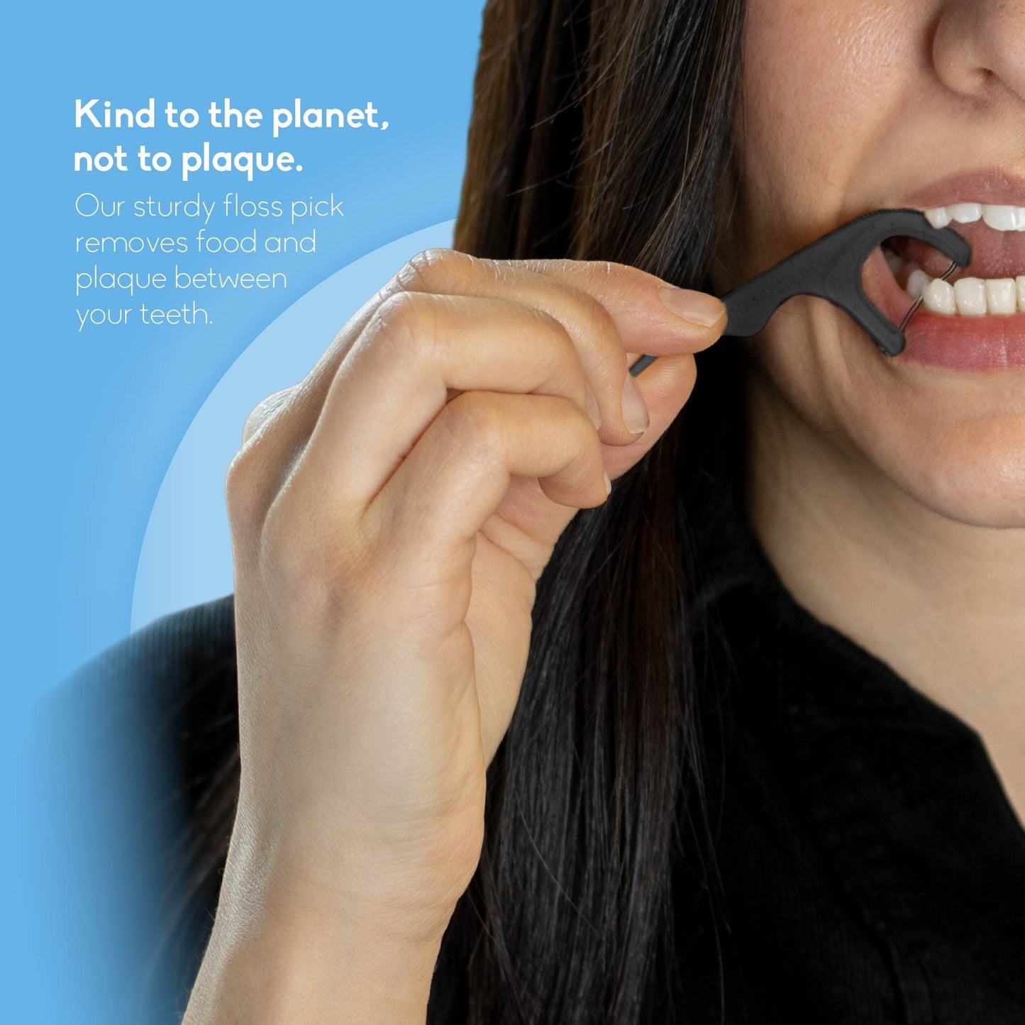 Natural Humble Floss Picks - Charcoal (50 pcs) - humble-usa