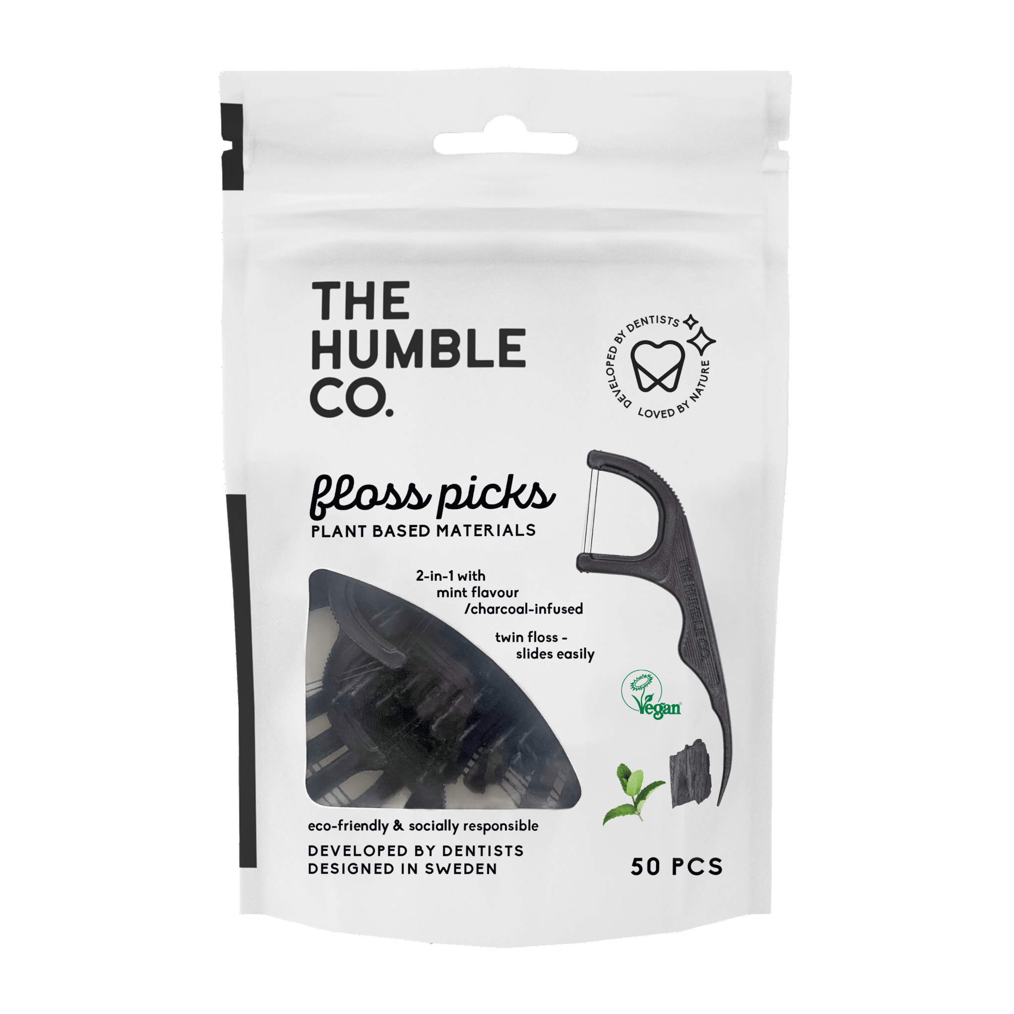Floss | Friendly | Charcoal The Humble Co.