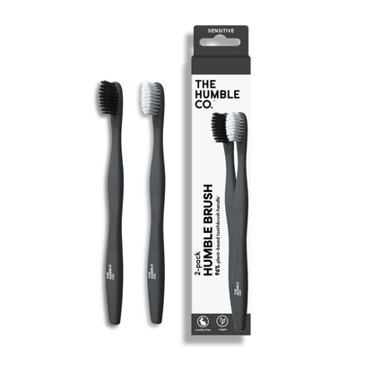 Plant based Toothbrush 2-pack - Sensitive White/Black