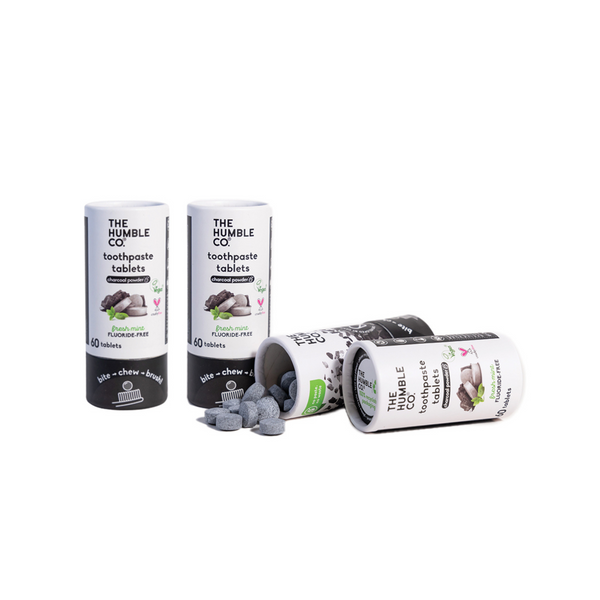 Toothpaste tablets fluoride-free Charcoal 3 pack