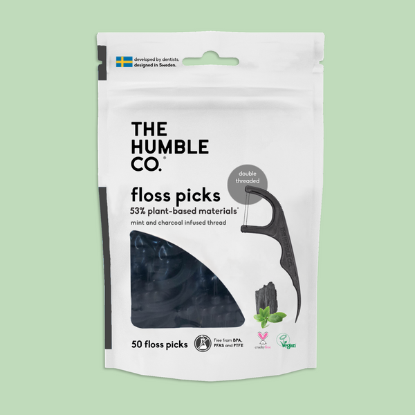 Plant-based Floss Picks - Charcoal (50 pcs)