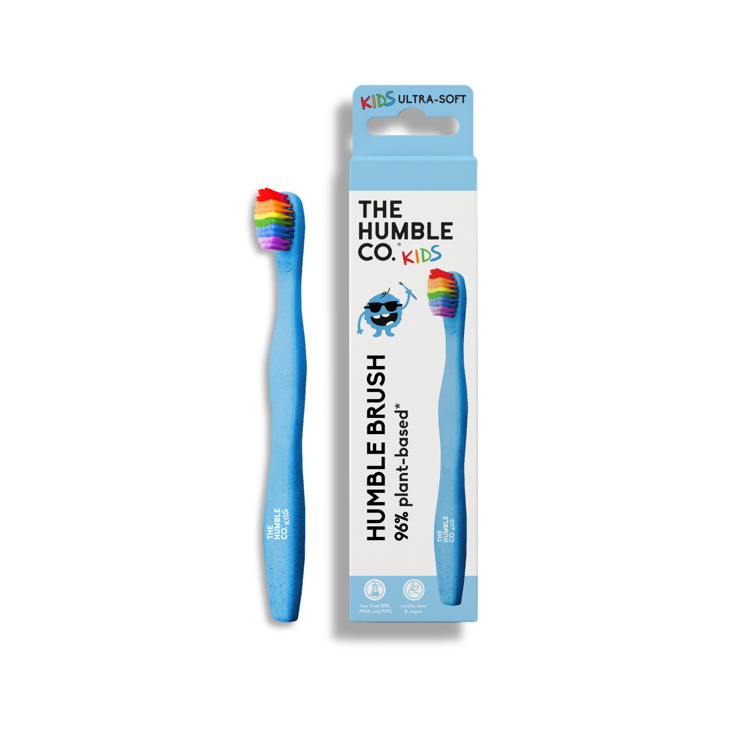 Humble Brush Kids - plant based, ultra-soft bristles, blue