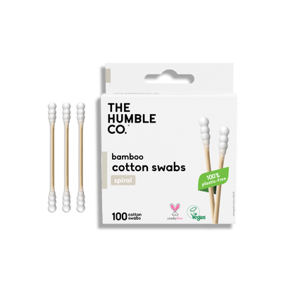 Cotton Swabs - Spiral Tip - White 100 - pack - humble - usa