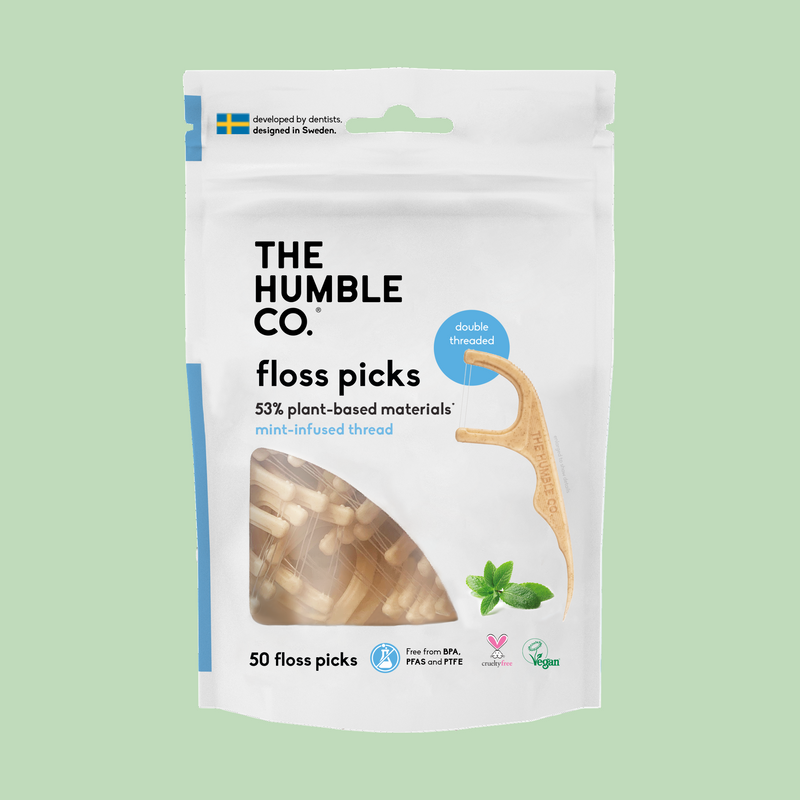 Plant-based Floss Picks - Mint (50 pcs)