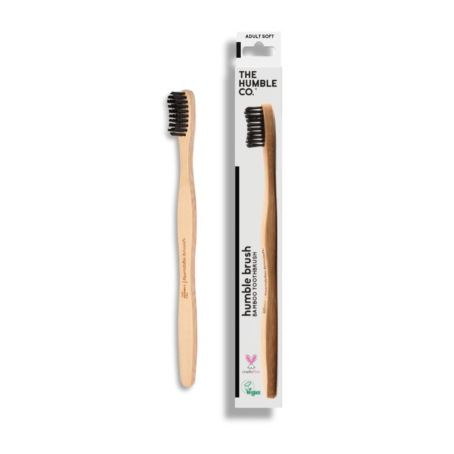 Humble Brush Adult - black, soft bristles - humble - usa