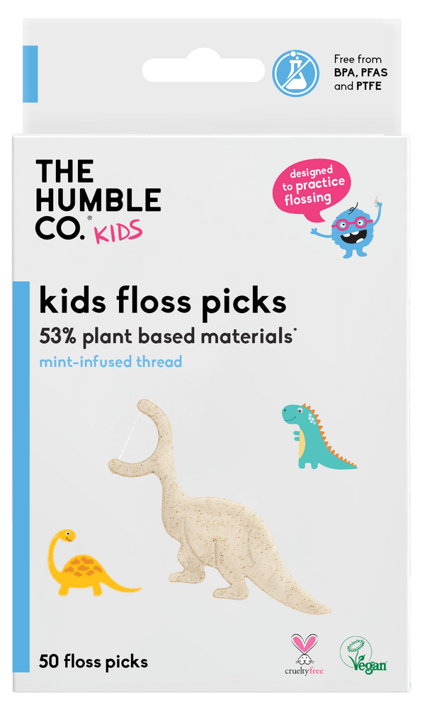 Plant - based Floss Picks - Kids Mint (50 pcs) - humble - usa