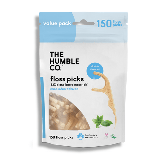 Plant - based Floss Picks - Mint (150 pcs) - humble - usa