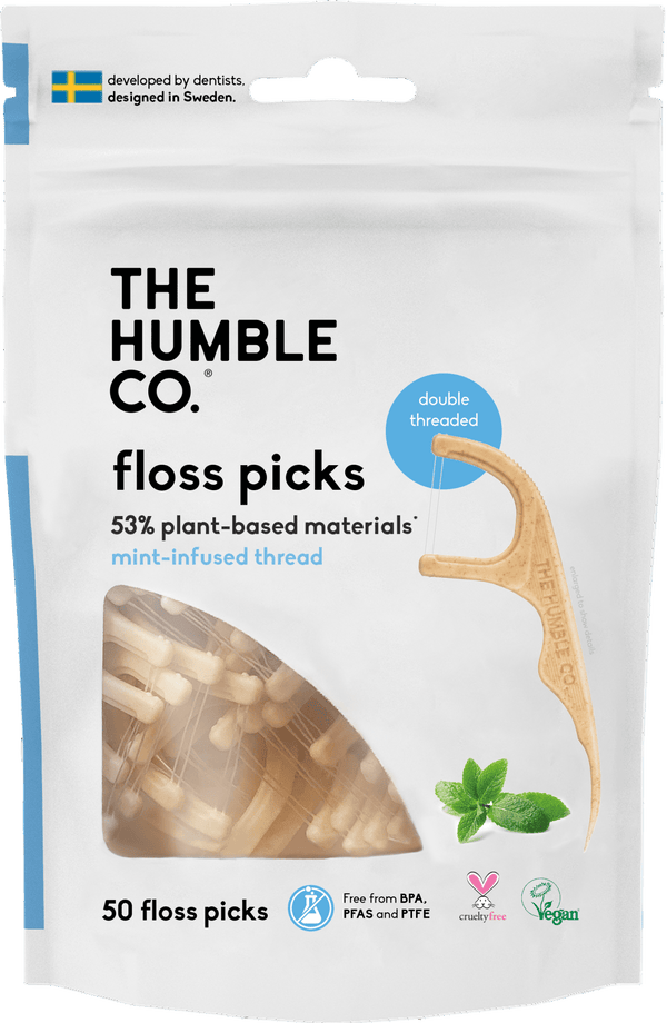 Plant - based Floss Picks - Mint (50 pcs) - humble - usa