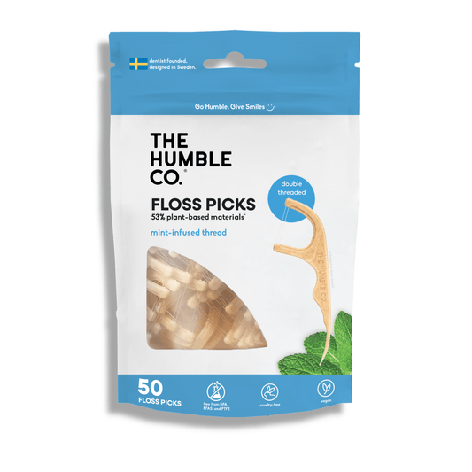 Plant - based Floss Picks - Mint (50 pcs) - humble - usa