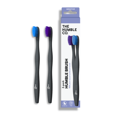 Plant based Toothbrush 2 - pack - Sensitive Purple/Blue - humble - usa