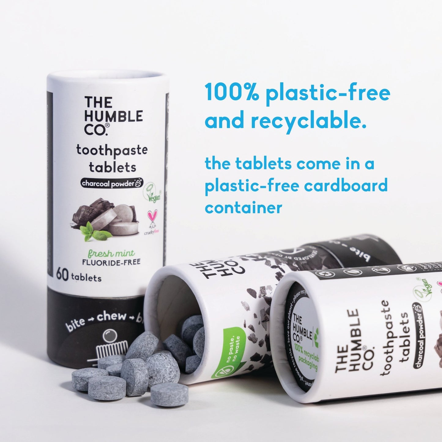 Toothpaste tablets fluoride - free Charcoal - humble - usa