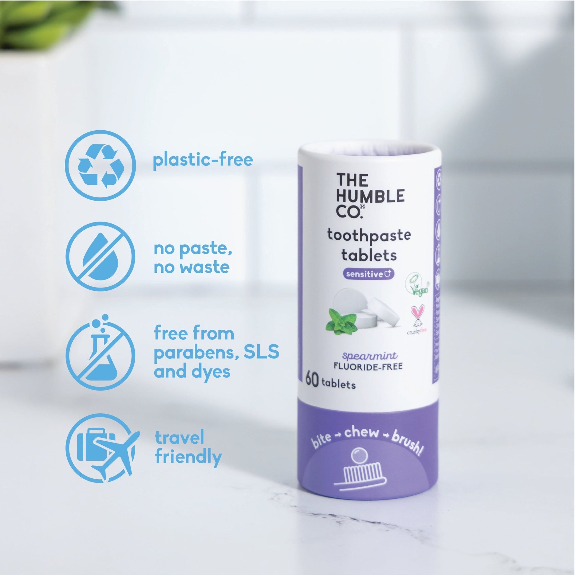 Toothpaste Tablets - Sensitive Spearmint - humble - usa