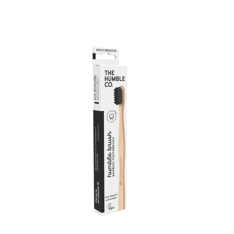Adult Sensitive Bamboo Toothbrush - Black - humble-usa