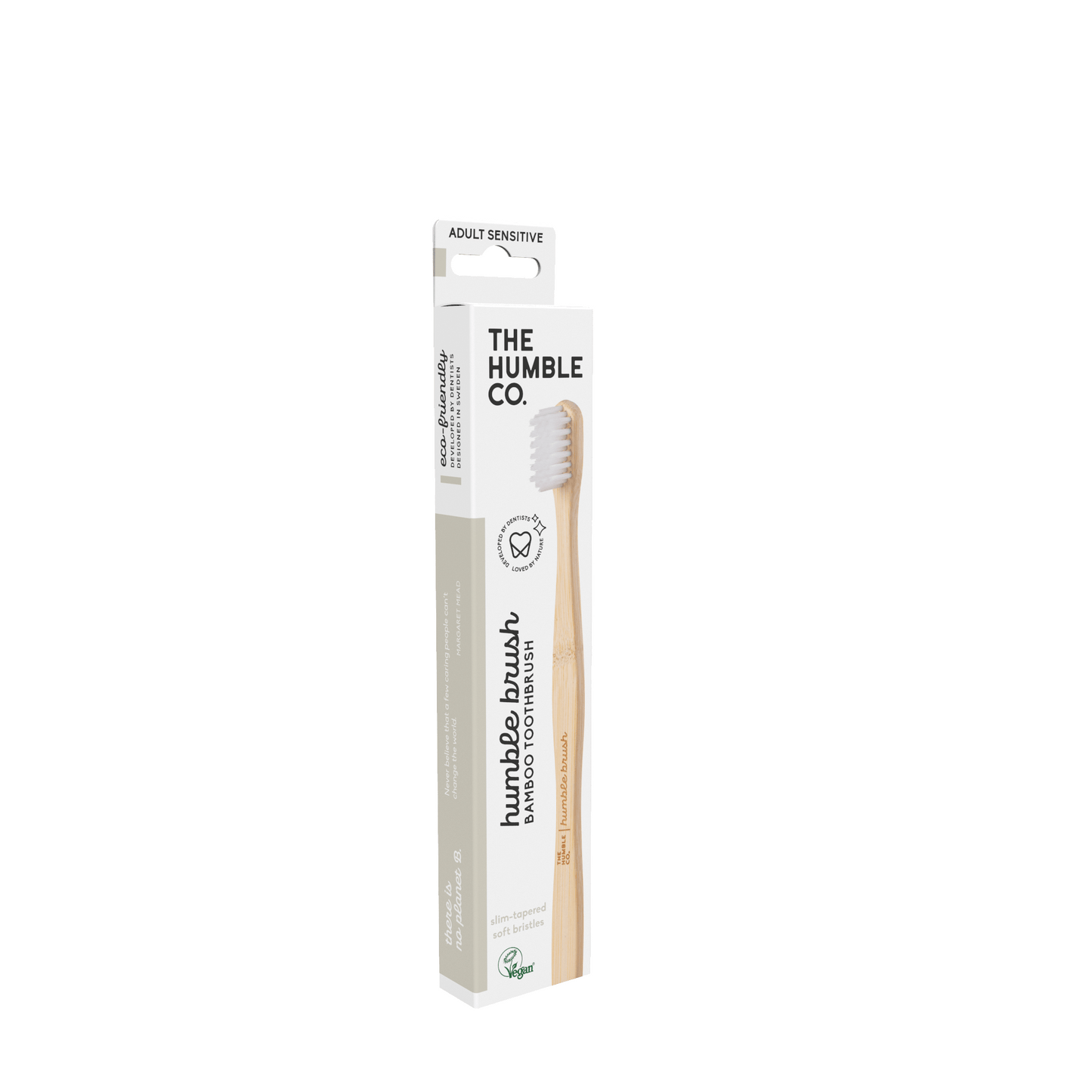 Adult Sensitive Bamboo Toothbrush - White - humble-usa