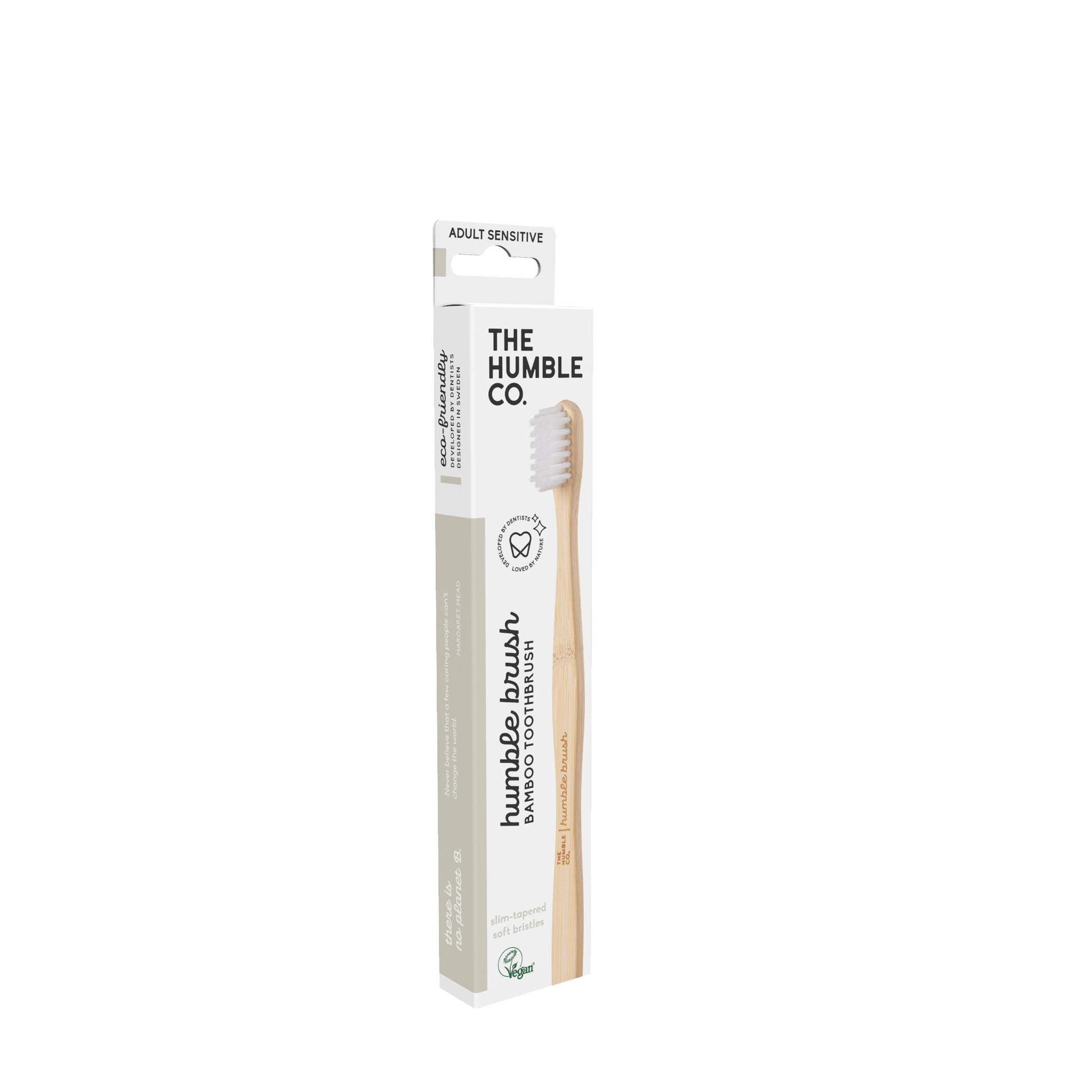 Adult Sensitive Bamboo Toothbrush - White - humble-usa