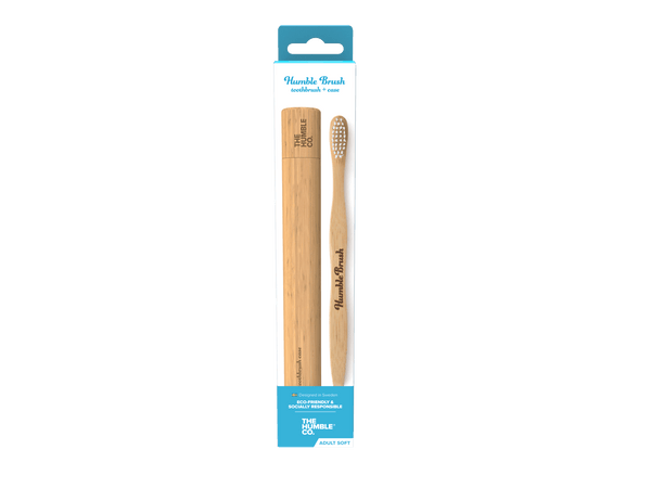 Bamboo toothbrush case with brush - humble-usa