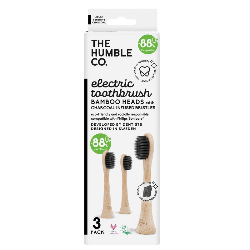 Electric Bamboo Replaceable Head - Charcoal Infused Bristle 3 pack - humble-usa