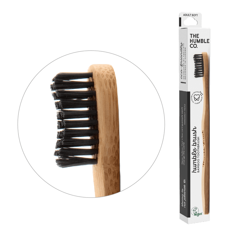 Humble Brush Adult - black, soft bristles - humble-usa