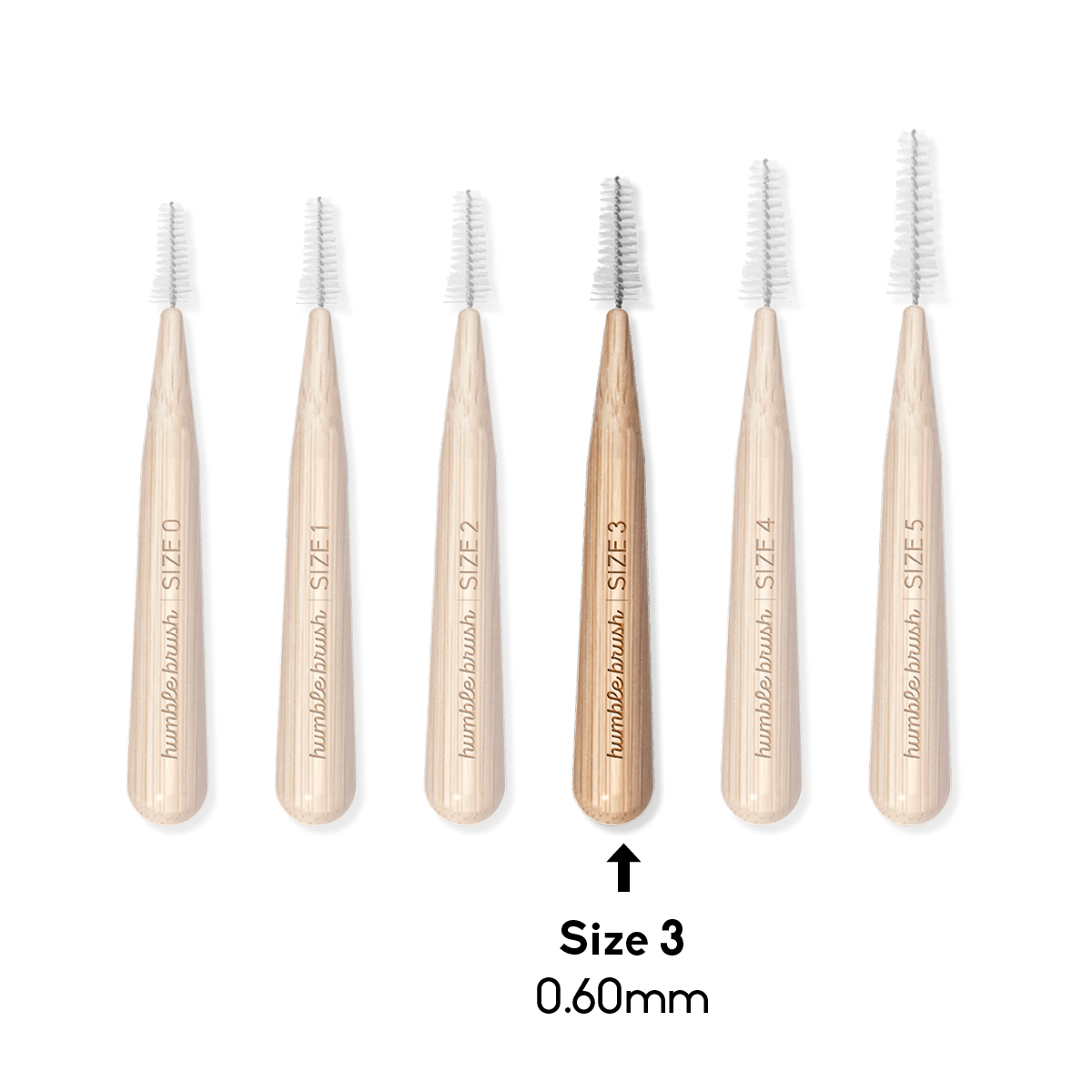 Interdental Brush Bamboo - Blue 6-P (SIZE 3 - 0,6 mm) - humble-usa