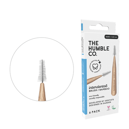 Interdental Brush Bamboo - Blue 6-P (SIZE 3 - 0,6 mm) - humble-usa