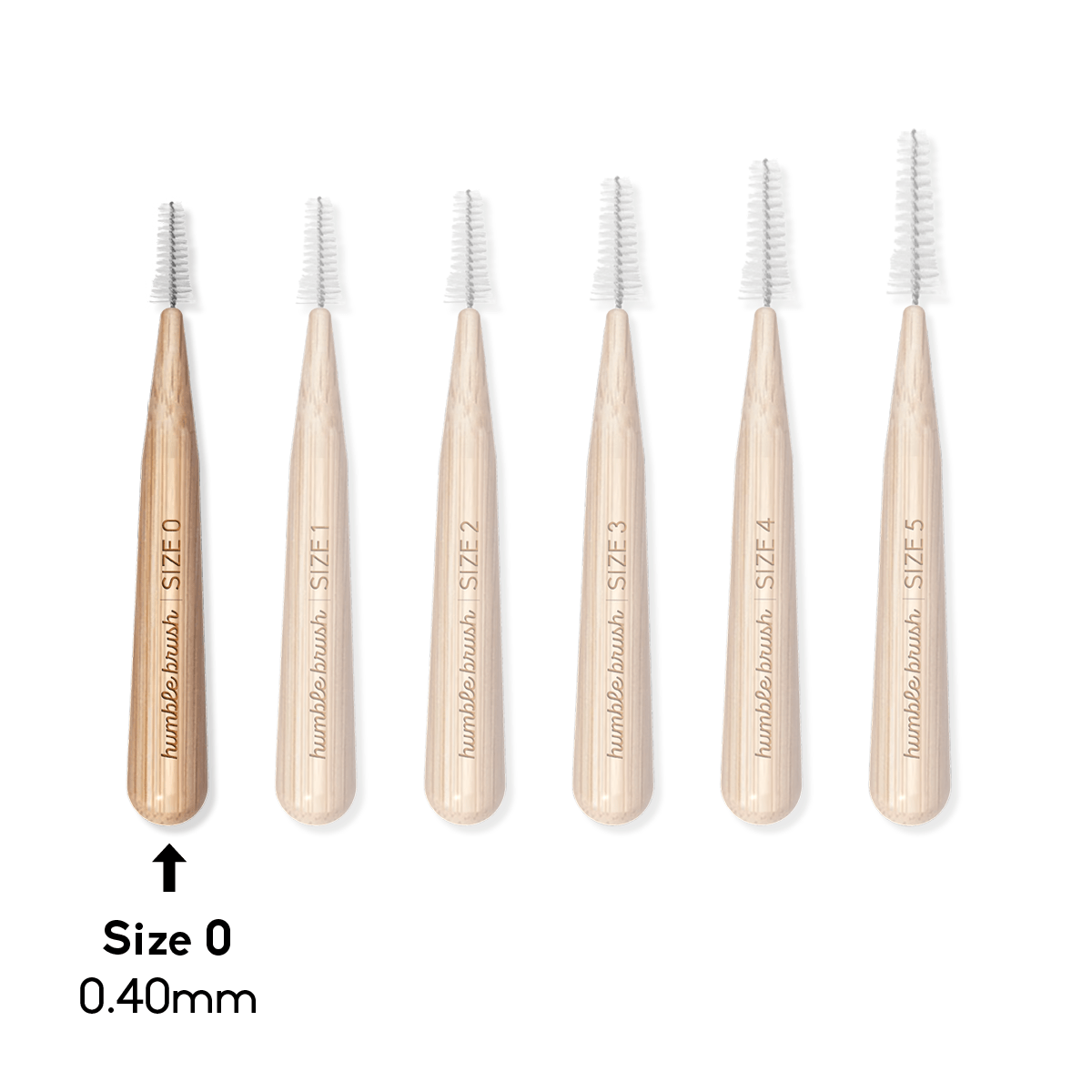 Interdental Brush Bamboo - Pink 6-P (SIZE 0 - 0,4 mm) - humble-usa
