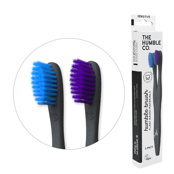Plant based Toothbrush 2-pack - Sensitive Purple/Blue - humble-usa