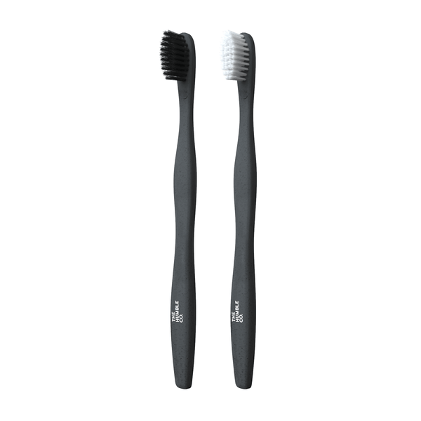 Plant based Toothbrush 2-pack - Sensitive White/Black - humble-usa